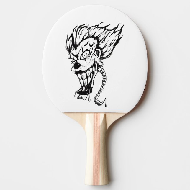 Evil clown Ping Pong Paddle (Front)