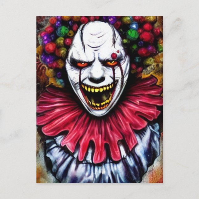 Evil Clown Postcard (Front)