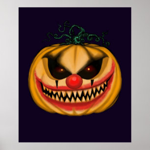 Evil Clown Pumpkin  Poster