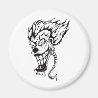 Evil clown refrigerator magnet