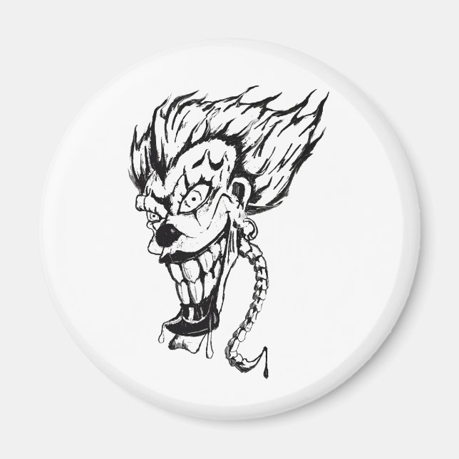 Evil clown refrigerator magnet (Front)