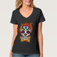 Evil Clown Skull Demon T-shirt Top Gift Idea