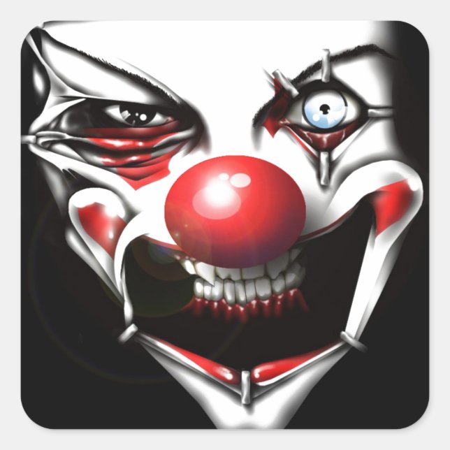Evil Clown Square Sticker (Front)