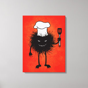 Evil Cook Cartoon Character Chef Canvas Print