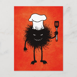 Evil Cook Cartoon Character Chef Postcard