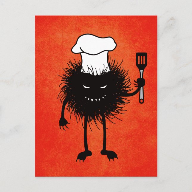 Evil Cook Cartoon Character Chef Postcard (Front)