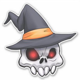 Evil Creepy Halloween Skull Witch