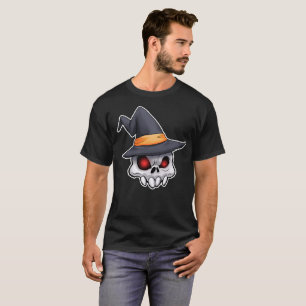 Evil Creepy Halloween Skull Witch (Black) T-Shirt