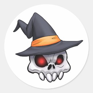 Evil Creepy Halloween Skull Witch