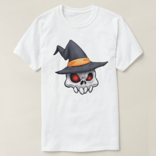 Evil Creepy Halloween Skull Witch T-Shirt