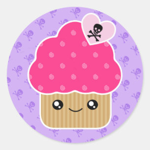Evil Cute Kawaii Cupcake Of Death Stickers