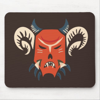Evil Demon Mask With Horns Mouse Mat