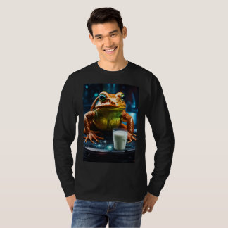 Evil Demonic Glass of Milk Above a Human Brain T-Shirt