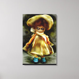 EVIL DORA  DOLL, haunted doll product scary art Ca Canvas Print
