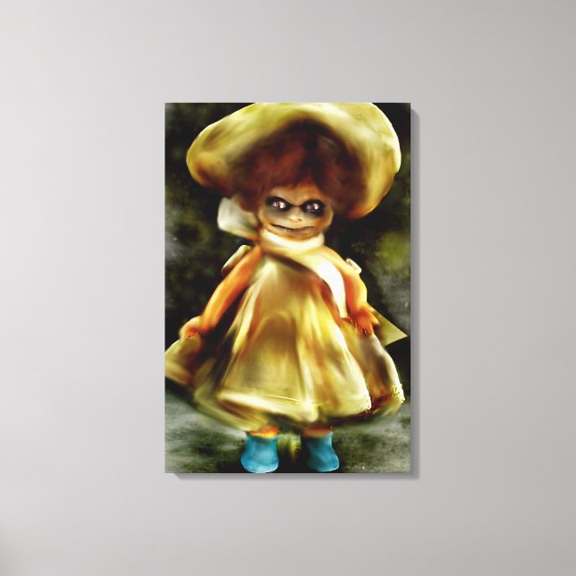 EVIL DORA  DOLL, haunted doll product scary art Canvas Print (Front)
