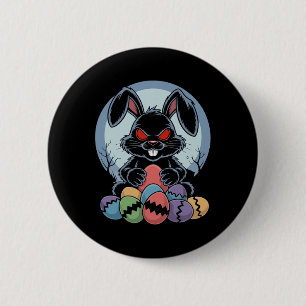 Evil Easter Bunny Scary Horror Rabbit Red Eyes Mon 6 Cm Round Badge