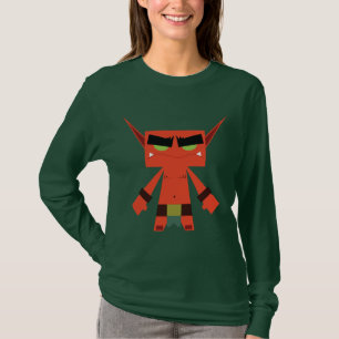 evil elf red long sleeve t-shirt