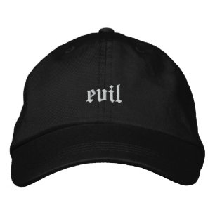 evil embroidered hat