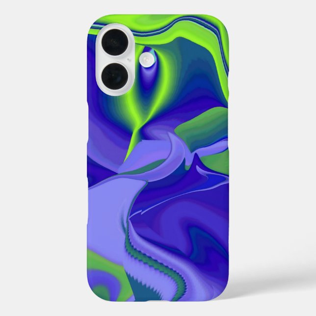 Evil Eye , 3D Abstract in green blue purple Case-Mate iPhone Case (Back)