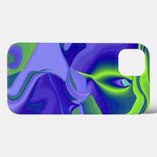 Evil Eye , 3D Abstract in green blue purple iPhone 13 Case