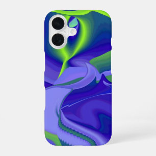 Evil Eye , 3D Abstract in green blue purple iPhone 16 Case