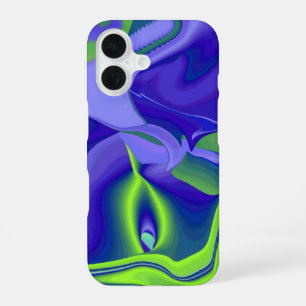 Evil Eye , 3D Abstract in green blue purple iPhone 16 Case