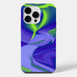 Evil Eye , 3D Abstract in green blue purple iPhone 14 Pro Max Case