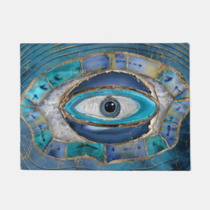 Evil Eye Amulet Agate and gold Doormat