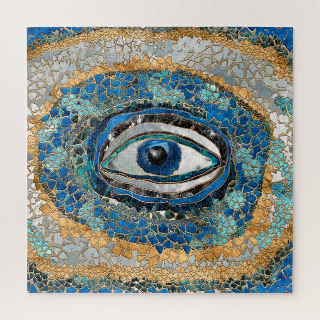 Evil Eye Amulet Geodes and Crystals Jigsaw Puzzle (Vertical)