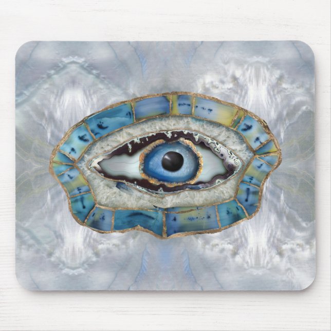 Evil Eye Amulet Geodes and Crystals Mouse Mat (Front)