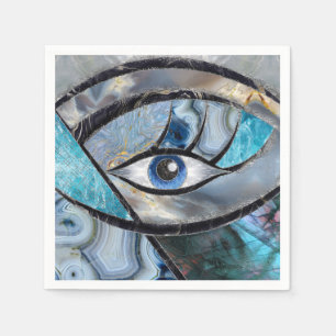 Evil Eye Amulet Mineral Textures Collage Napkin