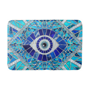 Evil Eye Amulet Mosaic Art Bath Mat