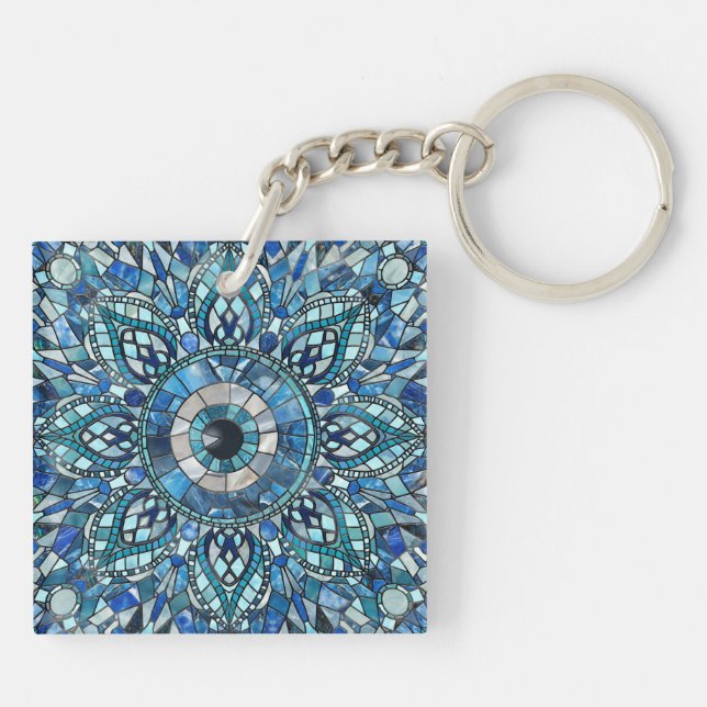 Evil Eye Amulet Mosaic Art Key Ring (Back)