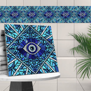 Evil Eye Amulet Mosaic Art Tile