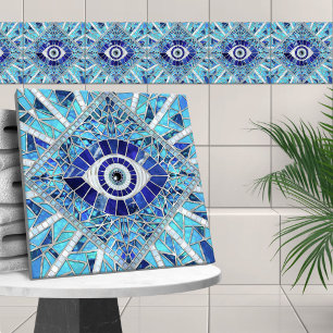 Evil Eye Amulet Mosaic Art Tile