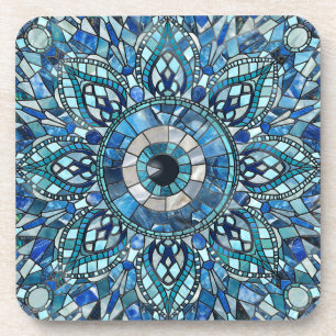 Evil Eye Amulet Mosaic Mandala Art Coaster