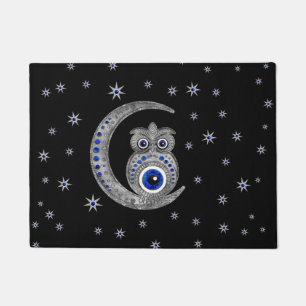 Evil Eye Amulet - Owl on the moon Doormat