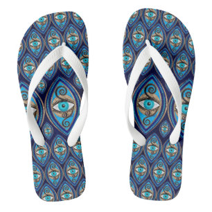 Evil Eye Amulet Pattern Flip Flops
