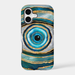 Evil Eye Amulet Watercolor marbles and gold