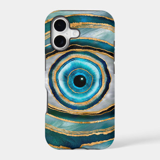 Evil Eye Amulet Watercolor marbles and gold