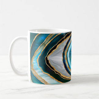 Evil Eye Amulet Watercolor marbles and gold Coffee Mug