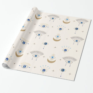 Evil Eye and Third Eye Pattern Wrapping Paper