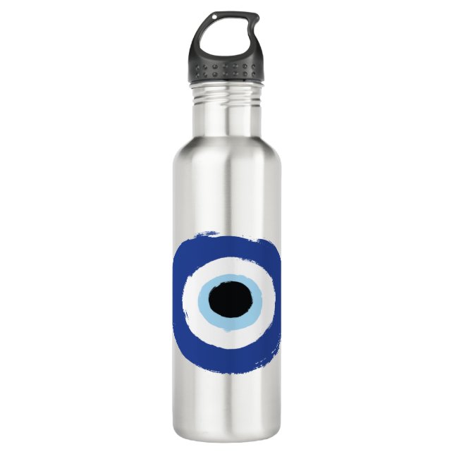 Evil Eye Artistic Blue Greek 710 Ml Water Bottle (Front)