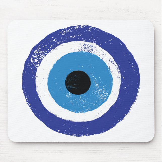 Evil Eye Artistic Blue Greek Mouse Mat (Front)