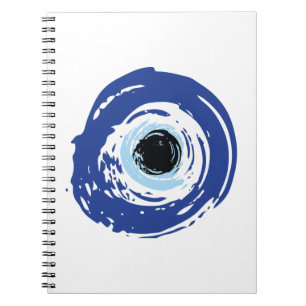 Evil Eye Artistic Blue Greek Notebook
