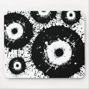 Evil eye black and white mouse mat