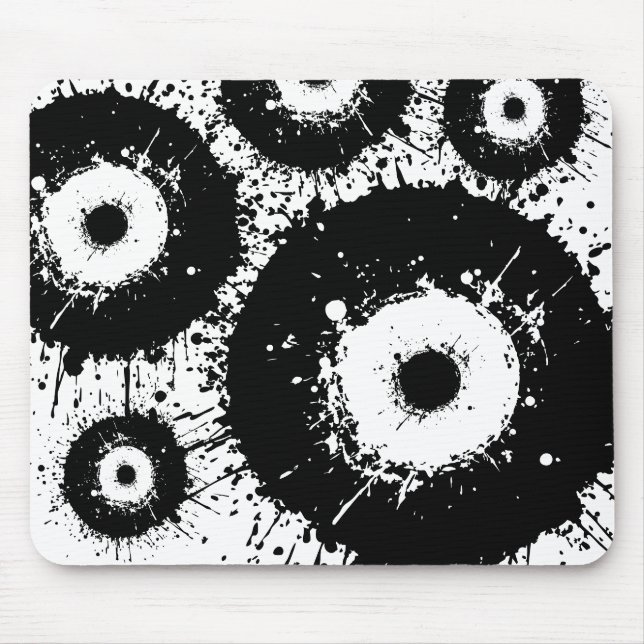 Evil eye black and white mouse mat (Front)