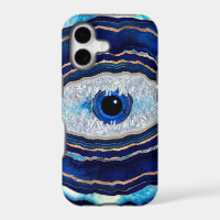 Evil Eye Blue Agate Geode Ditital Art