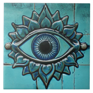 Evil Eye Blue Greek Mati Tile