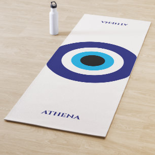 Evil Eye Blue Mati luck symbol personalised Yoga Mat